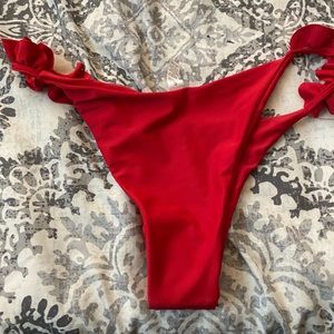 Red cheeky bikini bottoms
